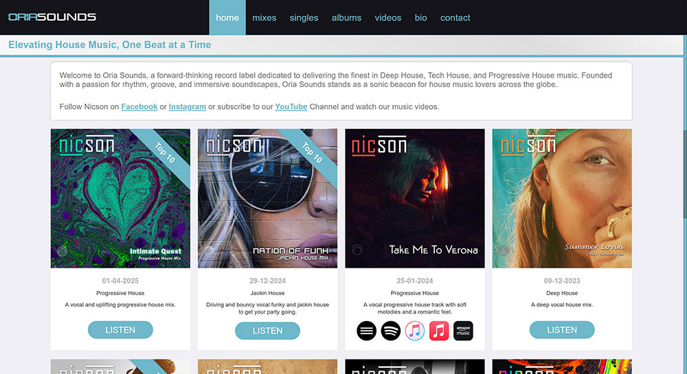 Oria Sounds Record Label owned by Strats Industries Ltd.